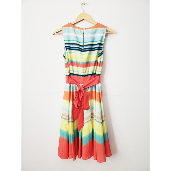 Ted Baker ILVA Sunset Stripe Midi Dress Multicolor Size 1 (US 4) - Picture 4 of 8